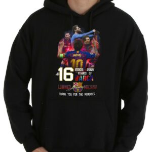 Lionel Messi 16 Years Of 2005-2021 Barca Lionel Messi Signature Shirt 7
