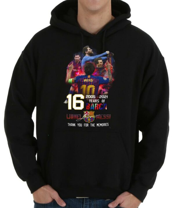Lionel Messi 16 Years Of 2005-2021 Barca Lionel Messi Signature Shirt 4