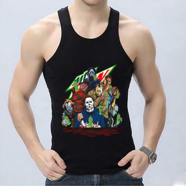 Mountain Dew Horror Movie Creepy Shirt, Mountain Dew Horror Film Characters Halloween Shirt zombie Shirt 3