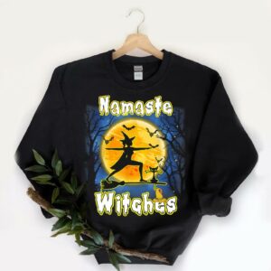 Namaste Witches Flying shirt, Nice Yoga Namaste Witches Halloween Yoga Shirt 5