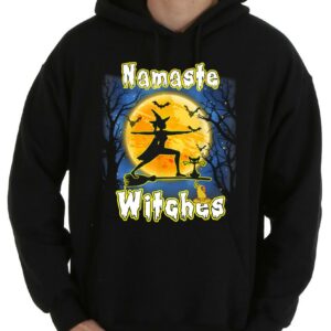 Namaste Witches Flying shirt, Nice Yoga Namaste Witches Halloween Yoga Shirt 7