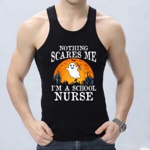 Nothing Scares Me I'm A School Nurse Halloween Costume tombstone Shirt 6