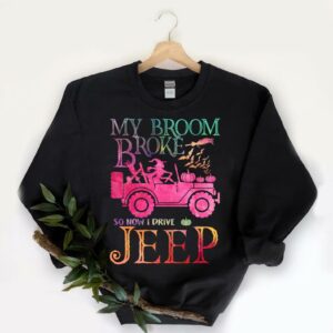Pretty My Broom Broke So Now I Drive Jeep Witch Halloween Shirt, I Drive Jeep Witch Halloween 5