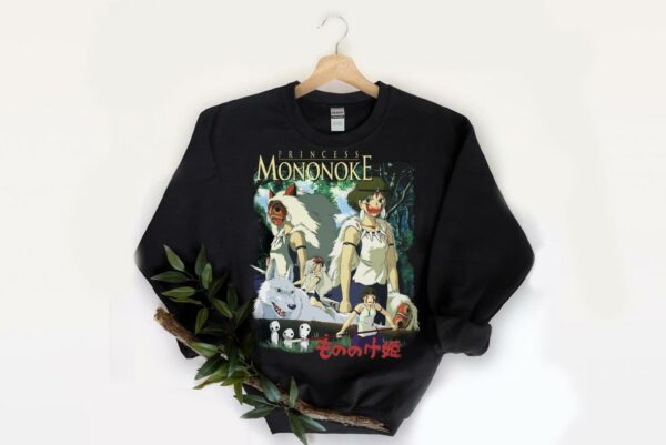 Princess Mononoke T-shirt, Cotton T-shirt, Couple T-shirt, Custom Tee, Anime Short Sleeve T-shirt 2