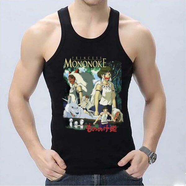 Princess Mononoke T-shirt, Cotton T-shirt, Couple T-shirt, Custom Tee, Anime Short Sleeve T-shirt 3