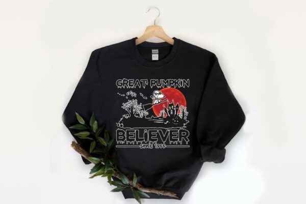 Snoopy Great pumpkin believer since 1966 halloween werewolf Shirt 2