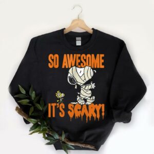So awesome it's scary Shirt, Funny Peanuts Halloween Snoopy Scary Mummy Shirt 5
