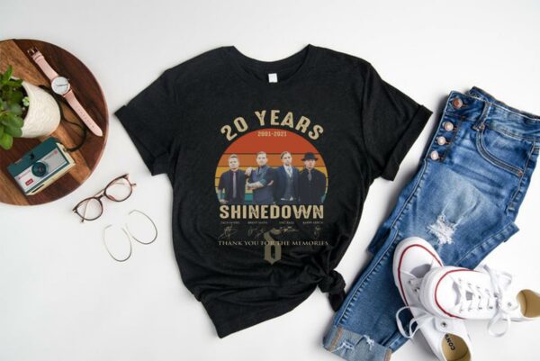 Trending 20 Years 2001-2021 Shinedown Thank You For The Memories Signatures Shirt 1