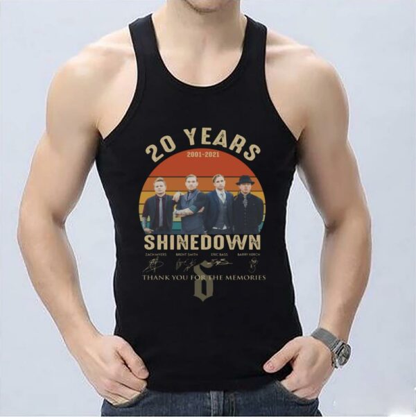 Trending 20 Years 2001-2021 Shinedown Thank You For The Memories Signatures Shirt 3