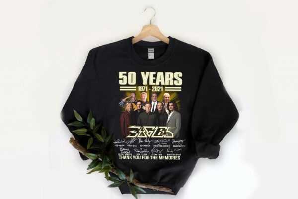 Trending 50 Years 1971 2021 Of The Eagles Signature Thank You For The Memories Shirt 2