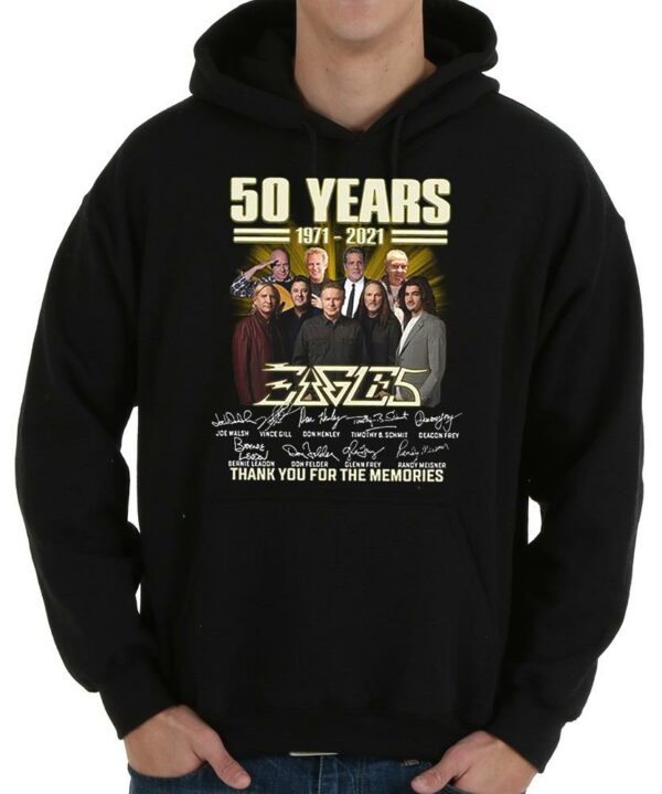 Trending 50 Years 1971 2021 Of The Eagles Signature Thank You For The Memories Shirt 4