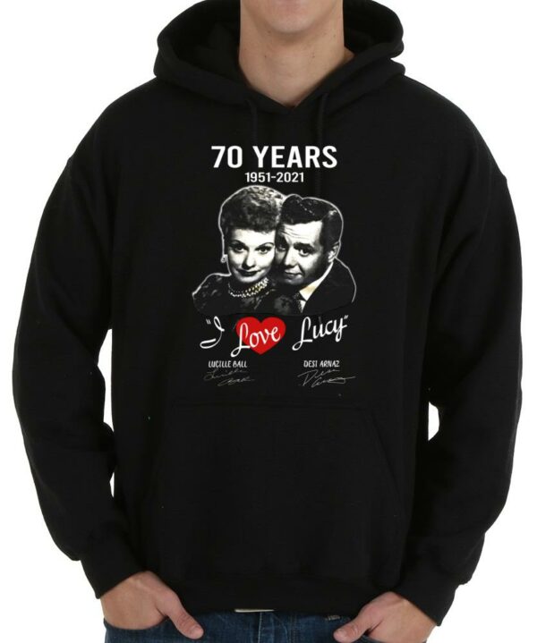 Trending 70 Years I Love Lucy Shirt, 70 Years 1951-2021 I Love Lucy Lucille Ball Desi Arnaz Shirt 4