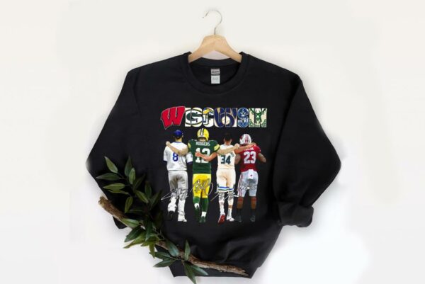 Trending Wisconsin Rodgers Giannis And Taylor And Antetokounmpo And Ryan Braun Signatures Shirt, Giannis And Taylor Shirt 2