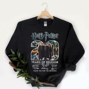 Vintage 20th Harry Potter Shirt, Harry Potter 20 years of release 2001-2021 signatures thank you for the memories shirt 5
