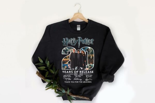 Vintage 20th Harry Potter Shirt, Harry Potter 20 years of release 2001-2021 signatures thank you for the memories shirt 2
