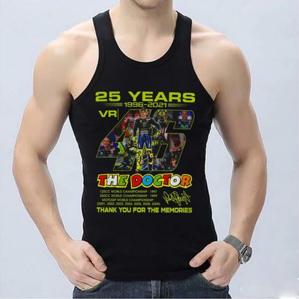 Vintage 25 Years 1996 2021 Valentino Rossi The Doctor Thank You For The Memories Signature Shirt, Valentino Shirt 3