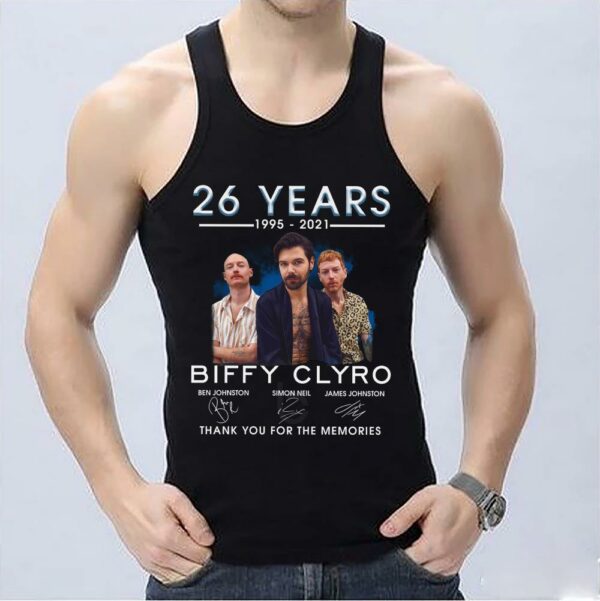 Vintage 26 Years 1995-2021 Biffy Clyro Thank You For The Memories Signatures Shirt, Biffy Clyro Shirt 3