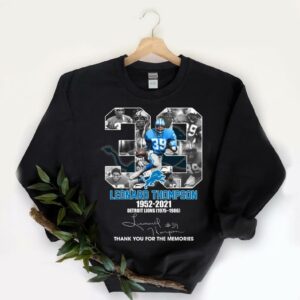 Vintage 33 Leonard Thompson 1952-2021 Detroit Lions 1975-1986 Thank You Memories Signature Shirt, Thompson Shirt 5