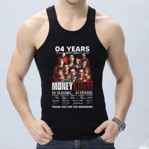 Vintage 4 Years 2017-2021 Money Heist 05 Seasons 41 Episode Signatures Shirt, 41 Money Heist Shirt 6