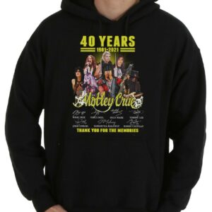 Vintage 40 Years 1981 2021 Motley Crue Thank You For The Memories Signatures Shirt, Crue Shirt 7