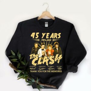Vintage 45 Years 1976-2021 The Clash Thank You For The Memories Signatures Shirt, The Clash Shirt 9