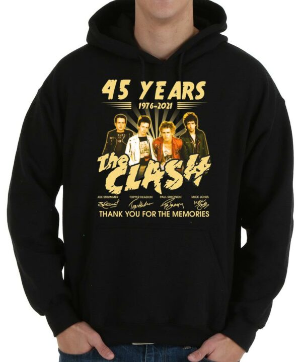 Vintage 45 Years 1976-2021 The Clash Thank You For The Memories Signatures Shirt, The Clash Shirt 4