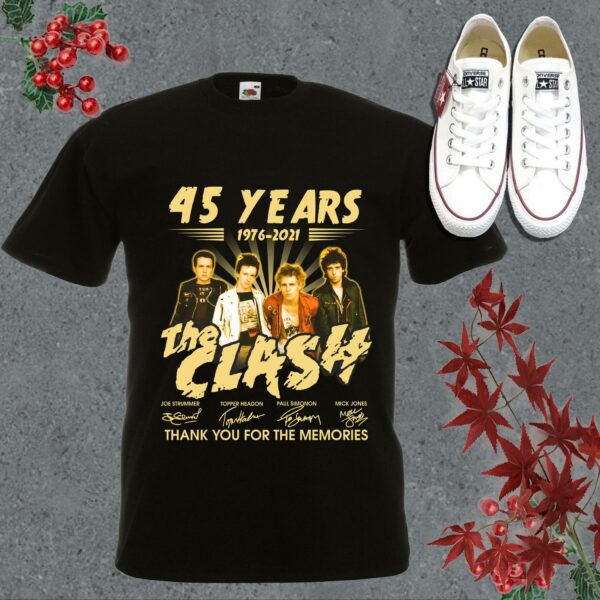 Vintage 45 Years 1976-2021 The Clash Thank You For The Memories Signatures Shirt, The Clash Shirt 5