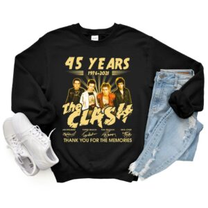 Vintage 45 Years 1976-2021 The Clash Thank You For The Memories Signatures Shirt, The Clash Shirt 13