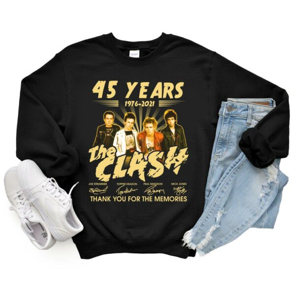 Vintage 45 Years 1976-2021 The Clash Thank You For The Memories Signatures Shirt, The Clash Shirt 6