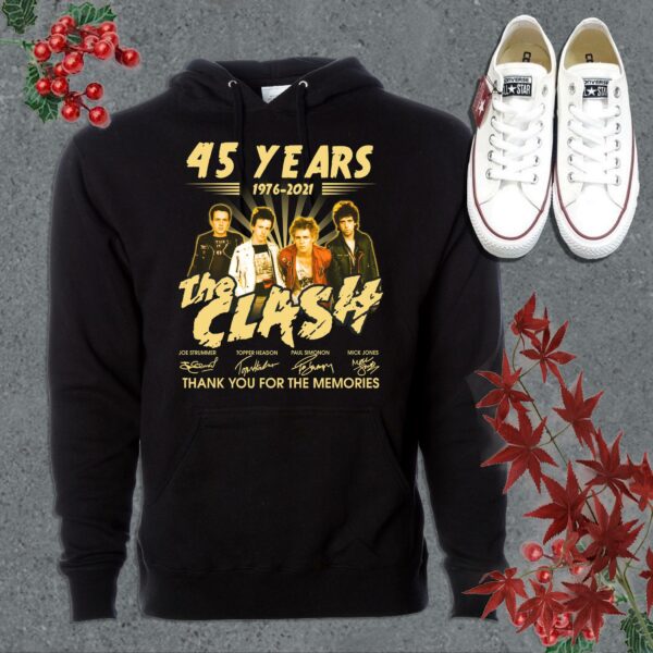 Vintage 45 Years 1976-2021 The Clash Thank You For The Memories Signatures Shirt, The Clash Shirt 7