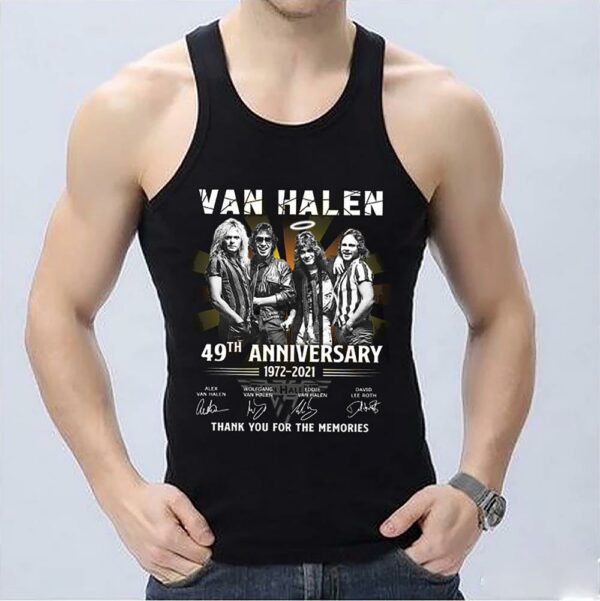 Vintage 49 years Van Halen Shirt, Van Halen 49th Anniversary 1972 2021 Thank You For The Memories Shirt 3