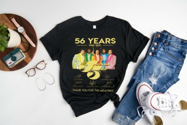 Vintage 56 Years 1965 2021 Jackson Five Thank You For The Memories Signature Shirt 1