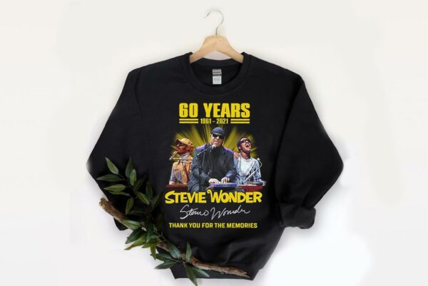 Vintage 60 Years Stevie Wonder Thank Memories Signatures Shirt, 60 Years Stevie Wonder Shirt 2