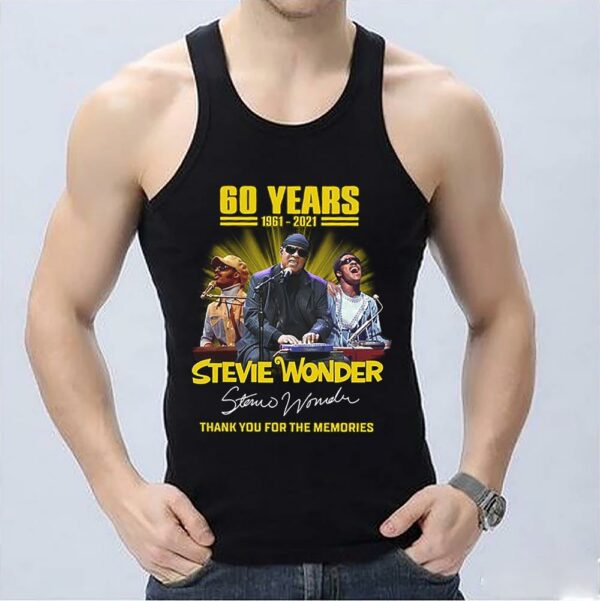 Vintage 60 Years Stevie Wonder Thank Memories Signatures Shirt, 60 Years Stevie Wonder Shirt 3