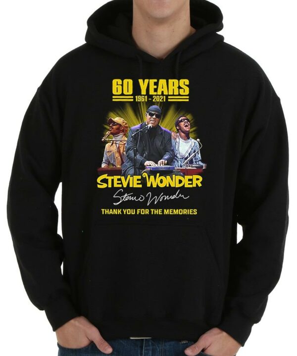 Vintage 60 Years Stevie Wonder Thank Memories Signatures Shirt, 60 Years Stevie Wonder Shirt 4