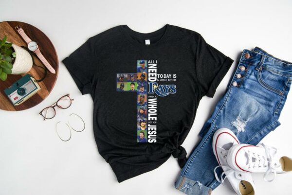 Vintage All I Need Today Is A Little Bit Of Tampa Bay Rays And A Whole Lot Of Jesus Shirt, I Need Rays Shirt 1