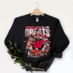 Vintage All Time Greats Shirt, Wisconsin Badgers Football All Time Greats Signatures Shirt 5