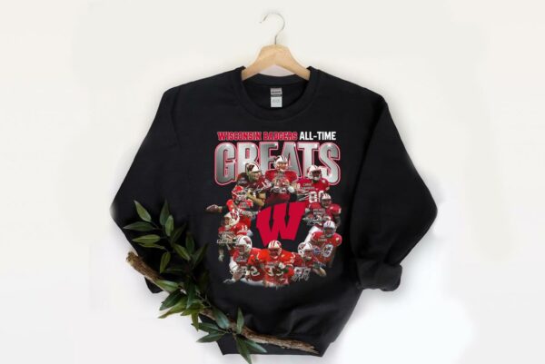 Vintage All Time Greats Shirt, Wisconsin Badgers Football All Time Greats Signatures Shirt 2