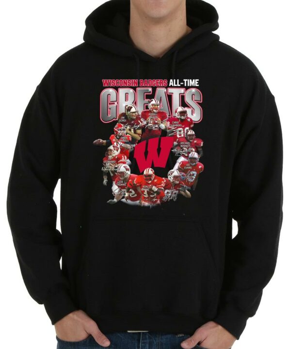 Vintage All Time Greats Shirt, Wisconsin Badgers Football All Time Greats Signatures Shirt 4