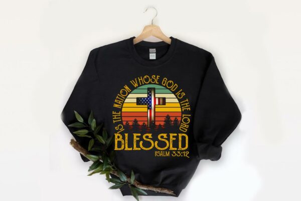 Vintage American Flag Psalm 33 12 Blessed Is The Nation Whose God Is The Lord Vintage Shirt 2