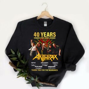 Vintage Anthrax Shirt, Anthrax 40 Years 1981 2021 Thank You For The Memories Signatures Shirt 9
