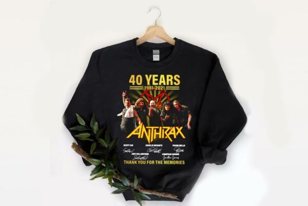 Vintage Anthrax Shirt, Anthrax 40 Years 1981 2021 Thank You For The Memories Signatures Shirt 2
