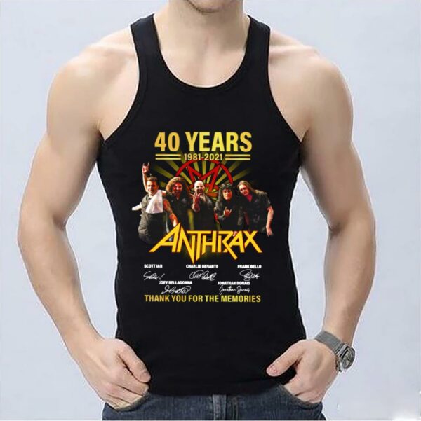 Vintage Anthrax Shirt, Anthrax 40 Years 1981 2021 Thank You For The Memories Signatures Shirt 3