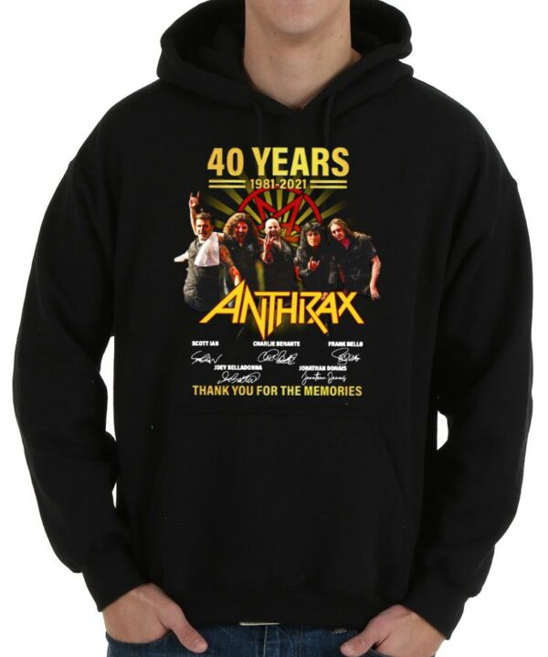 Vintage Anthrax Shirt, Anthrax 40 Years 1981 2021 Thank You For The Memories Signatures Shirt 4