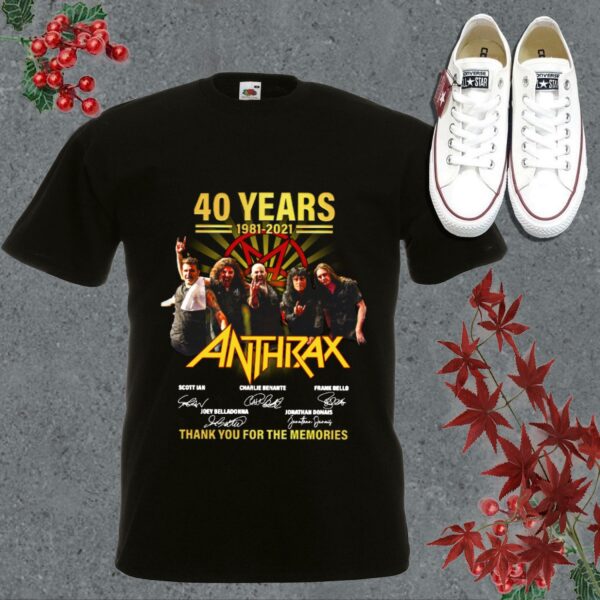 Vintage Anthrax Shirt, Anthrax 40 Years 1981 2021 Thank You For The Memories Signatures Shirt 5