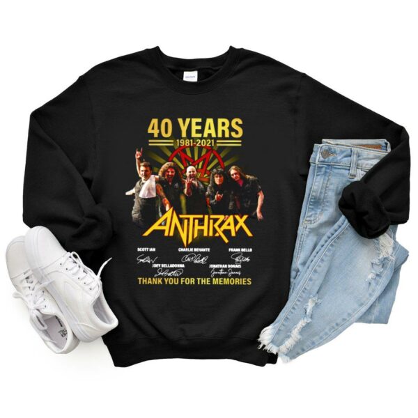 Vintage Anthrax Shirt, Anthrax 40 Years 1981 2021 Thank You For The Memories Signatures Shirt 6