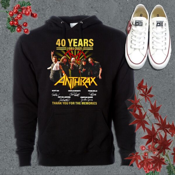 Vintage Anthrax Shirt, Anthrax 40 Years 1981 2021 Thank You For The Memories Signatures Shirt 7