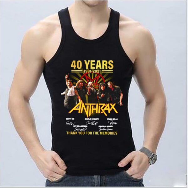 Vintage Anthrax Shirt, Anthrax 40 Years 1981 2021 Thank You For The Memories Signatures Shirt 8