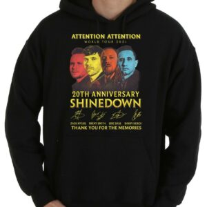 Vintage Attention World Tour Shirt, Attention World Tour 2021 20th Anniversary Shinedown Thank Memories Signatures Shirt 7