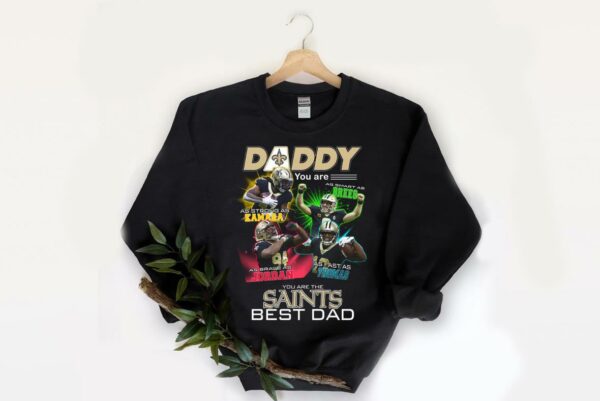 Vintage Daddy You Are You Are The Saints Best Dad Daddy You Are As Strong As Kamara As Smart As Brees Shirt, Daddy The Saints Shirt 2